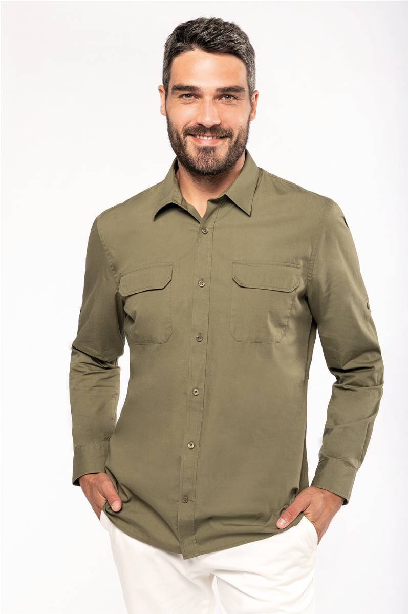 Chemise Safari Homme UPF50+ – Manches Longues, Séchage Rapide – Idéale Pêche, Randonnée, Voyage