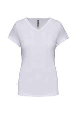 T-Shirts Stretch Col V <BR>Femme