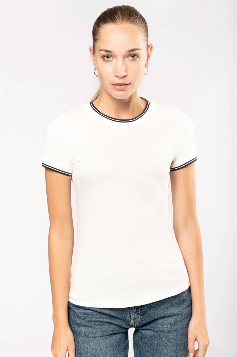 T-Shirts Twin Col Rond<BR> Femme